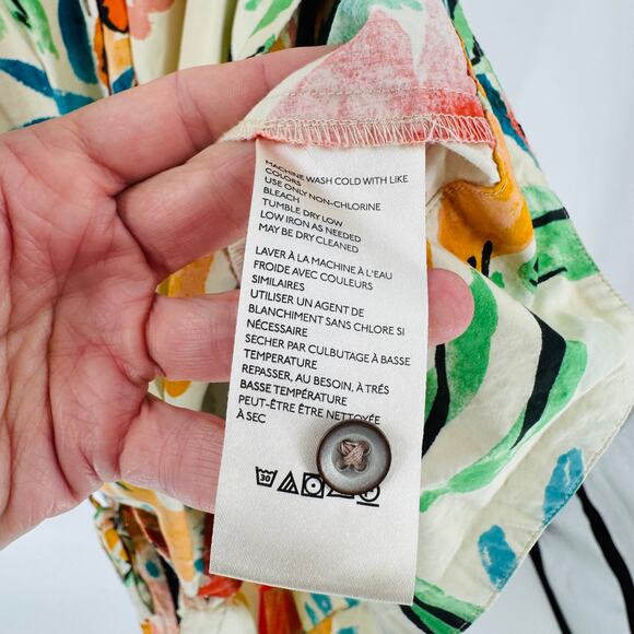 By Anthropologie Rilke Poplin Shirt Dress 3/4 Balloon Sleeve Belted Size 1X - Picture 9 of 10